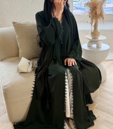 Lana abaya - Forest green