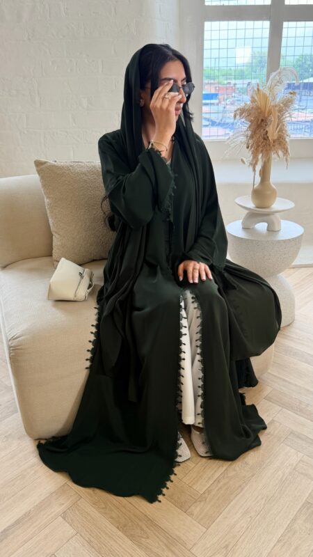 Lana abaya - Forest green